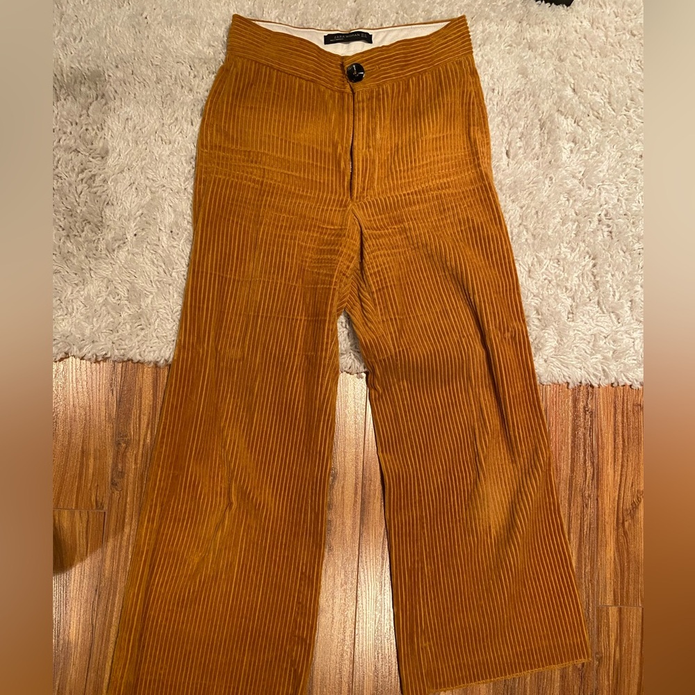 ZARA corduroy wide leg pants
